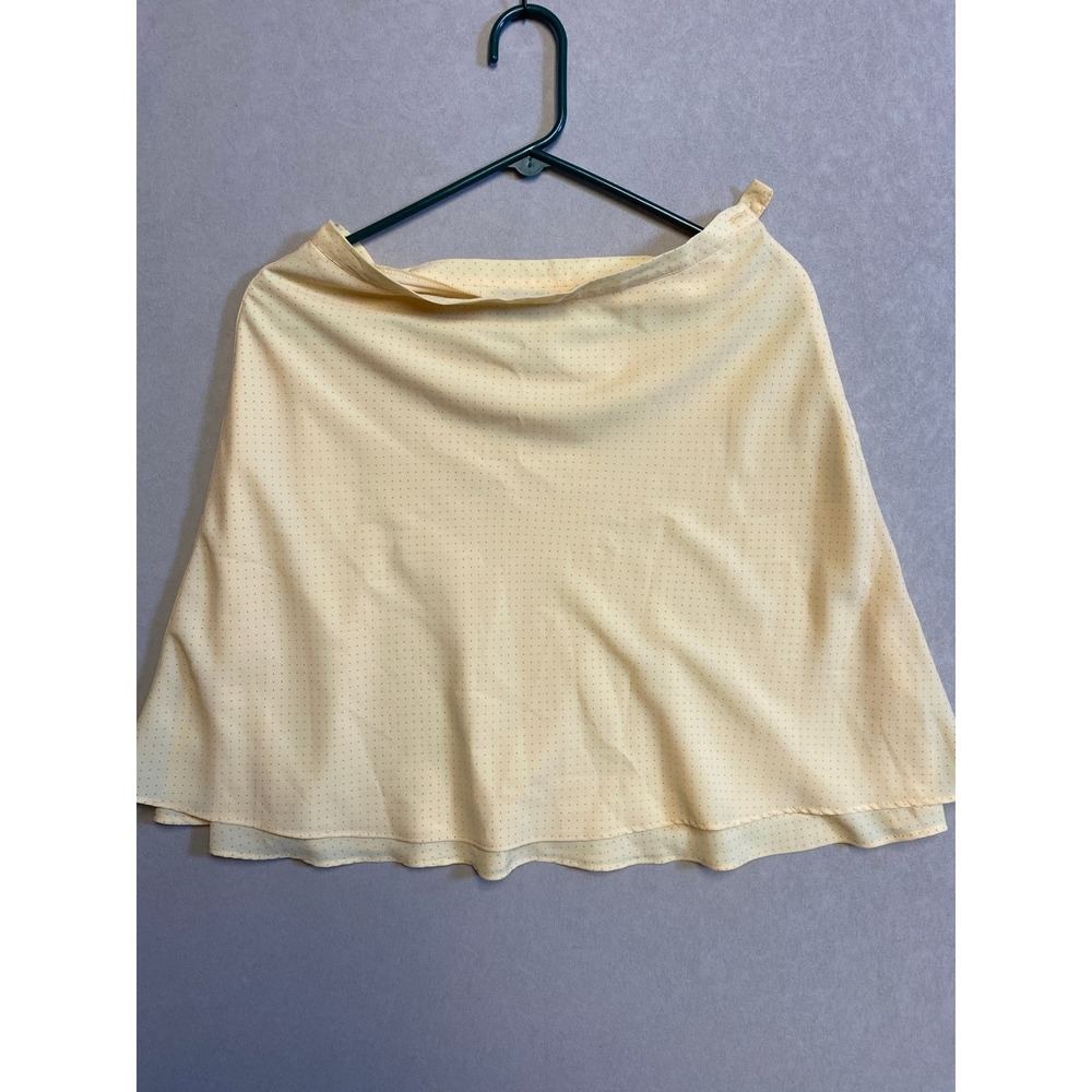Tailor B Moss Yellow Polka Dot A-Line Mini Skirt Size 8 Made in USA